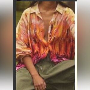 NWOT Anthropologie the Daria tunic Vibrant Tie-Dye Shirt